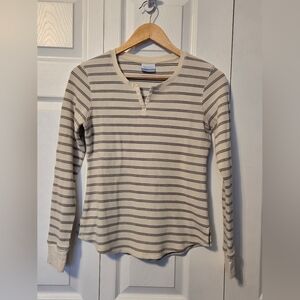 Columbia Waffle Knit Striped Shirt, size XS.